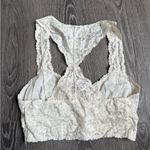 Free People Intimately  Galoon Lace Razorback Lace Bralette Cram/White Photo 3