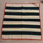 Vintage Red Navy stripes, 20" square, Polyester Bambergers Italian handkerchief Black Photo 0