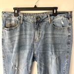 Cowgirl Tuff Jeans Cowboy Friend Medium Wash High Waist Distressed Straight Leg Blue Size 35 Photo 1