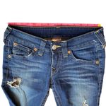 True Religion Joey Flare Jean Size 27x34 Medium Wash Distressed Photo 8