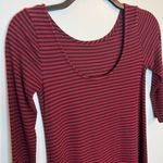 Ing Women’s Red and Black Striped Ribbed Dress Size Small Photo 4