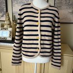 Rag and Bone  Wool Blend Nancy Striped Cardigan Size Medium Tan Photo 3