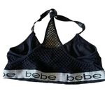 Bebe Black White Logo Lined Not Padded Racerback Women’s Sporty Running Bra SZ M Photo 6