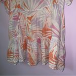Cynthia Rowley XL 100% Linen Mini Dress Tiered Short Sleeve Photo 2