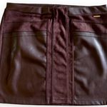 Marc New York  Burgundy Velvet Faux Leather mini  Skirt XL  polyester spandex Photo 0