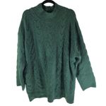 Knox Rose Womens Green Cable Knit Sweater Mock Neck Relaxed Fit 2X Photo 1