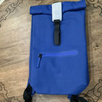 RAINS Rolltop Rucksack Backpack Wav Blue Waterproof 19”x12.6” x 4.3” NWT $140. Photo 0