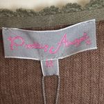 Pretty Angel  Brown lace poncho-style blouse with green details, elegant Photo 10