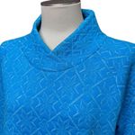 Talbots T by Quilted Glitter Snowflake Pullover Blue Silver Medium Photo 1