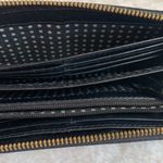 Kate Spade Zip Around Wallet Black Nylon Logo Plate Photo 8