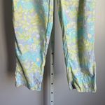 Courtenay‎ Stretch Floral Print Pants Blue Green Size 10 Cotton Blend Photo 2