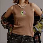 Daydreamer  Anti Everything Graphic Y2K Floral Shrunken Ribbed Tank Top NWT Photo 0