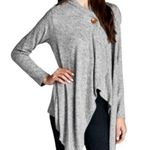 Bobeau One Button Wrap Cardigan plush light grey Sweater size M Photo 0