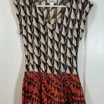 Dress Barn Womens  Brown Tan Pleated Sleeveless V-Neck Blouse Size Large EUC #4721 Photo 1