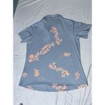 Heather Grey Women's Gray Cherry Blossom Flowers Short Sleeve Polo Top XL Photo 6