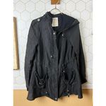 Free People  Lightweight Black Slouchy Hooded Jacket - Size - XS Photo 4
