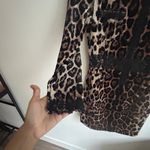 Leopard Print Dress Velvet Bodycon Lace Trim Party Cocktail Mini Size‎ M Brown Size M Photo 5