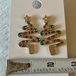 Gap : Gold Tone Festive Christmas Tree Holiday Earrings Photo 9