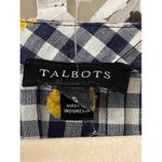 Talbots ‎ Gingham Blouse Yellow Floral Bell Sleeve Top Small Photo 1