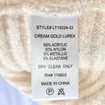 Lush New Ribbed Boat Neck Sweater Off The Shoulder Long Sleeve Cream Gold Photo 13