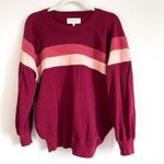 THE GREAT Maroon Striped Crewneck Sweatshirt Red Size M Photo 4