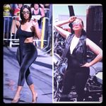 Oversize rimless Black mirror cat eye sunglasses Photo 1