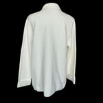 Lands' End Lands’ End Knit Sweater Blazer White Women’s Size M 10-12 Casual Neutral Cotton Photo 3