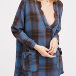 Free People x CP Shades Check Mate Double Cloth Plaid Campfire Tunic Dress S Photo 0