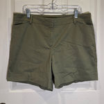 Talbots  Women's Perfect Short Olive Green Flat Front Casual Shorts Size 16P Photo 0