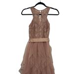 Teeze Me  Metallic Lace Glitter Mesh High Low
Dress in Blush, Sz 1/2 Photo 7