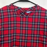 Draper James Angie Red/Blue Plaid Short Sleeve Ruffle w/ Bow Blouse/Top Size 1X Photo 4