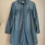 Merona denim long sleeve shirt dress women’s size medium Photo 0