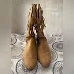 Silver Star Boots Brown Western Cowgirl Fringed Houston Suede Boots Size 8 Photo 2