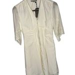 All Saints Una Broderie Chalk White V-Neck Dress Size 4 New Photo 2