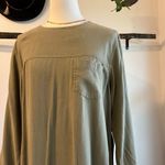 Vintage 90s Tencel Sage Green Long Sleeve Shirt Dress USA Made Size 10 Size M Photo 2