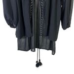 Cato Embroidered Boho Sheer Cardigan Womens 18W Black Tassel Duster Boho Tribal Photo 3