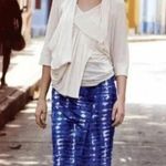 Anthropologie Eva Franco Blue Motif Tie Dye Araca Pencil Skirt Size 14 EUC! Photo 3