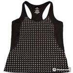 Nordic Track Womens Tank Top Shirt Workout Athletic Built In Bra Houndstooth Black Size L Photo 0