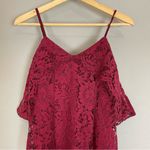 Boohoo Jess Lace Open Shoulder Dress Midi Berry NWT New Cocktail Straps Bodycon Photo 6
