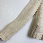 Ralph Lauren Vtg  Alpaca Wool Cardigan Sweater Womens Medium Cream Leather Buckle Photo 7