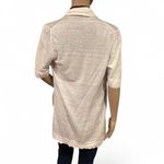 Theory Women’s Linen Adiel B Sag Harbor Open Front Cardigan Size Large Off-white Photo 4
