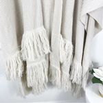 Free People Solstice Ribbed Fringe Kimono Cardigan Sweater Tan Cream One Size Photo 2