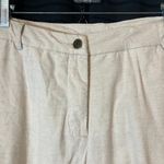 Cathy Daniels  Linen Blend Beige Cream Capri High Rise Cropped Ankle Pants Photo 3