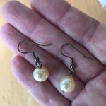 Faux Pearl Earrings Off White Vintage Trendy Prom Photo 6