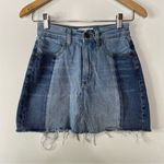 Evidnt  Two Tone Jean Mini Skirt Size 24 Photo 0