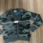 Lucky Brand  Camouflage Cardigan Sweater Small Green Button Up Soft Wool Blend Photo 6