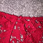 Elegant Red Lace Crop Top Photo 2