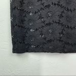 Forever 21 Black Lace Crocket Short Sleeve Shift Dress Small Photo 2