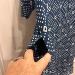 World Market Women's Indigo Blue Cotton Kaftan Dress One Size Pocket‎ Boho Size L Photo 2