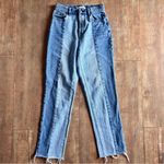 PacSun  High Rise Straight Two Tone Straight Leg Cut Off Jeans Button Fly Sz 25 Photo 2